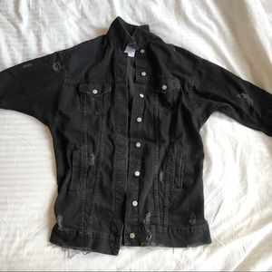 Zara Oversized Distressed Jean Jacket